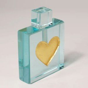 Felt Glass Gold Heart Decorative Perfume Bottle signed